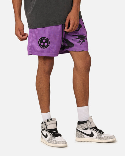 Goat Crew X Naruto Curse Mark Mesh Shorts Purple/Black