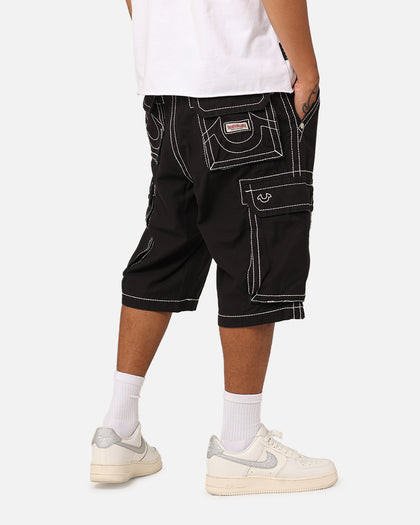 True Religion Big T Cargo Shorts Jet Black