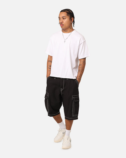 True Religion Big T Cargo Shorts Jet Black