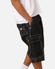 True Religion Big T Cargo Shorts Jet Black