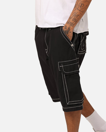 True Religion Big T Cargo Shorts Jet Black