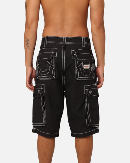 True Religion Big T Cargo Shorts Jet Black