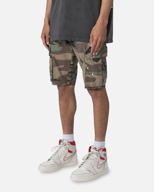 MNML Panelled Cargo Shorts Camo