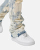 MNML B506 Bleached Flare Denim Jeans Blue