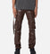 MNML D152 Leather Cargo Pants Brown