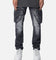 MNML Zipper Inseam Cargo Denim Jeans Washed Black