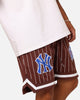 New Era New York Yankees Mesh Pinstripe Shorts Brown