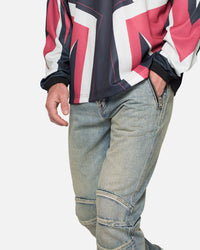 MNML D529 Moto Denim Jeans Vintage Blue