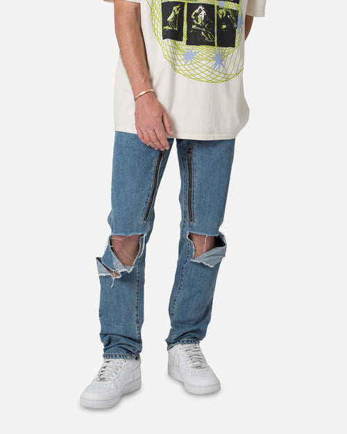 MNML D530 Zipper Denim Jeans Blue