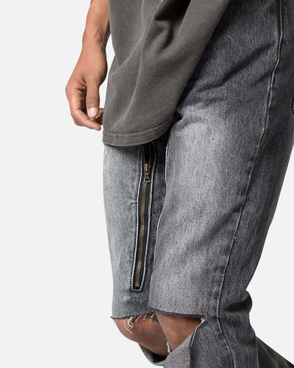 MNML D530 Zipper Denim Jeans Washed Black