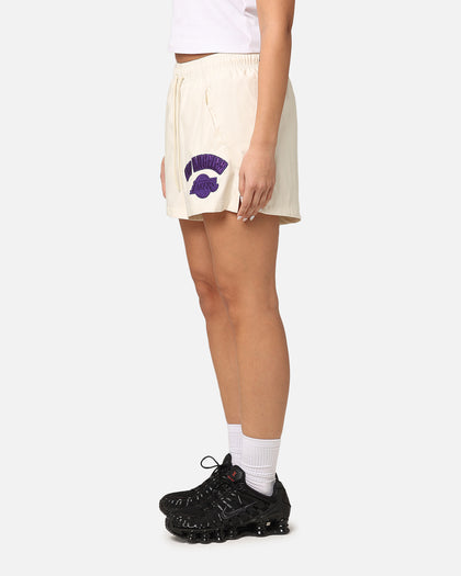 Pro Standard Women's Los Angeles Lakers Triple Tonal Woven Shorts Eggshell