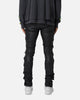 MNML X566 Skinny Leather Lace-Up Pants Black
