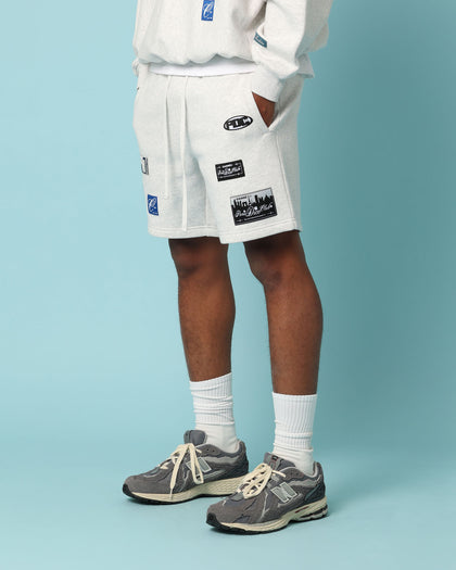 Carré Patchwork Sweat Shorts Grey Marle