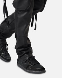 MNML D152 Leather Cargo Pants Black