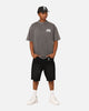 Saint Morta Half Skull Denim Shorts Washed Black
