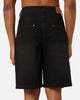 Saint Morta Half Skull Denim Shorts Washed Black