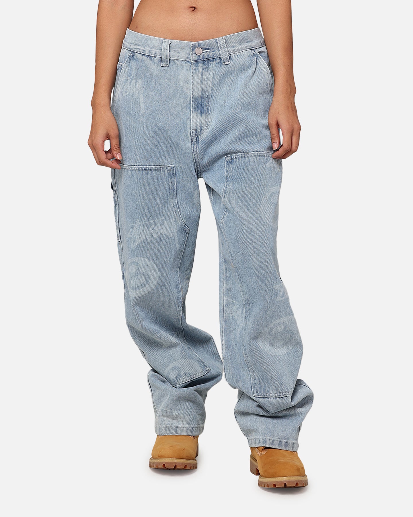 Stüssy Stock 8 Ball Carpenter Jeans Light Denim | Culture Kings NZ