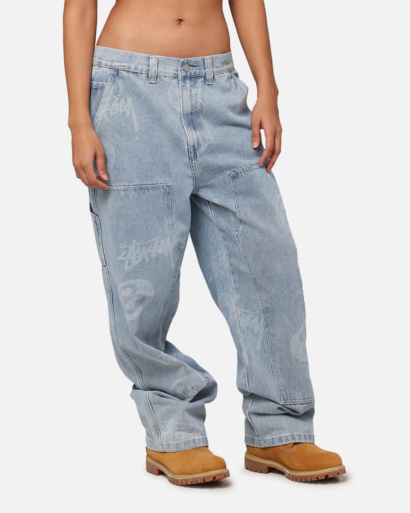 Stüssy Stock 8 Ball Carpenter Jeans Light Denim | Culture Kings NZ
