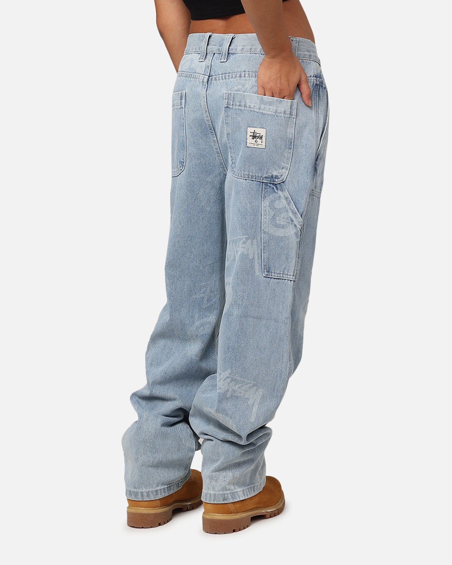 Stüssy Stock 8 Ball Carpenter Jeans Light Denim | Culture Kings NZ