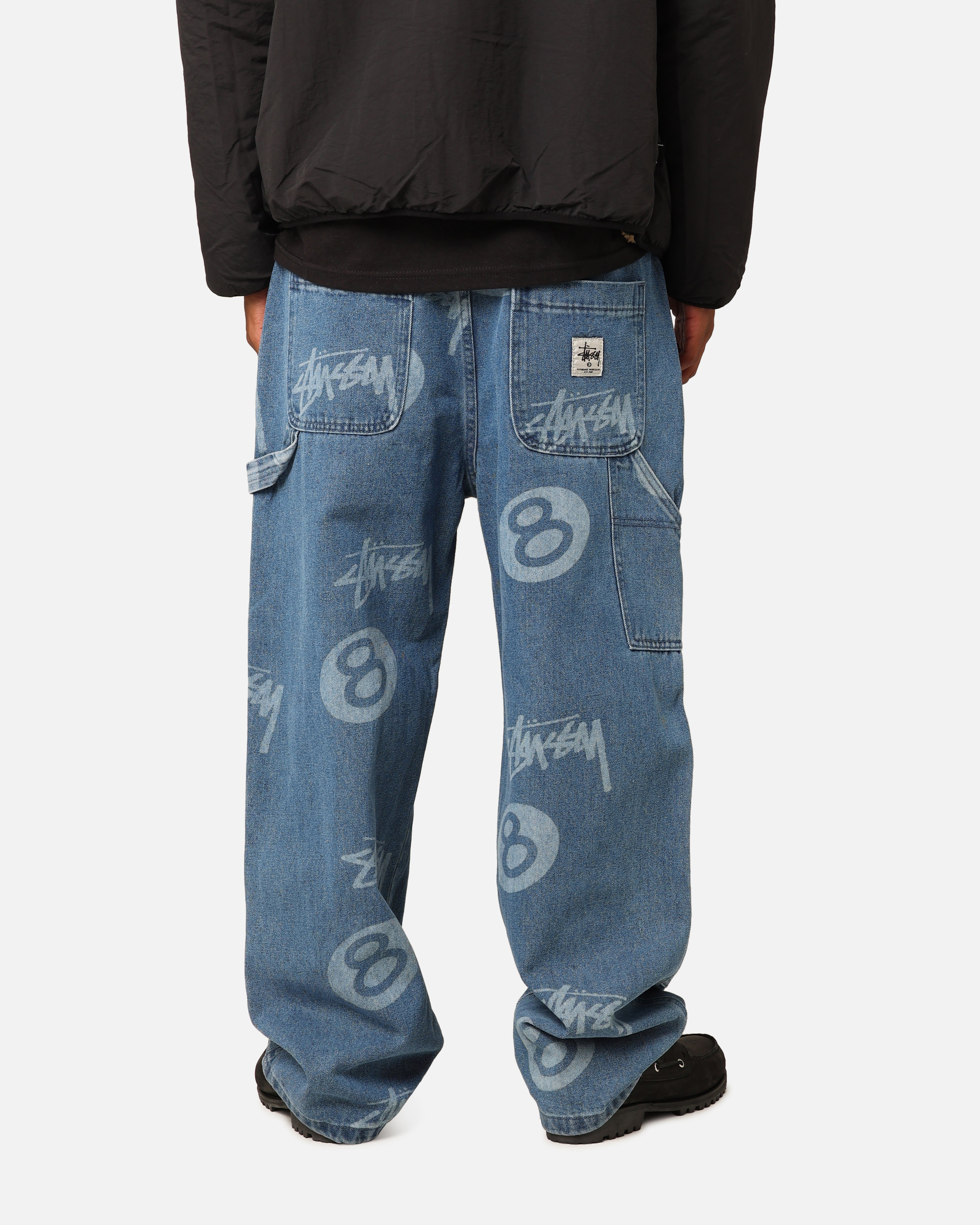 パンツ Stussy 8 Ball Carpenter Double Knee Jean Stüssy Stock 8 Ball Carpenter Jeans Light Denim | Culture