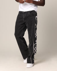 Saint Morta Holy Ghost Flared Jeans Black Wash