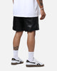 Diet Starts Monday Leather Script Shorts Black
