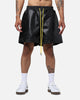 Diet Starts Monday Leather Script Shorts Black