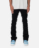 MNML X597 Distressed Skinny Flare Denim Jeans Black