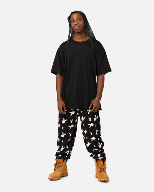 Playboy Gold All Over Bunny Track Pants Black