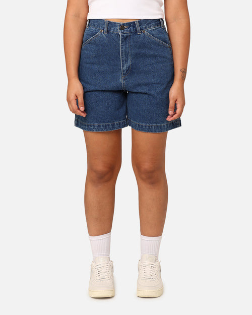 Dickies Women's 1997 A Line Denim Carpenter Shorts Stone Washed Indigo