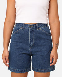Dickies Women's 1997 A Line Denim Carpenter Shorts Stone Washed Indigo