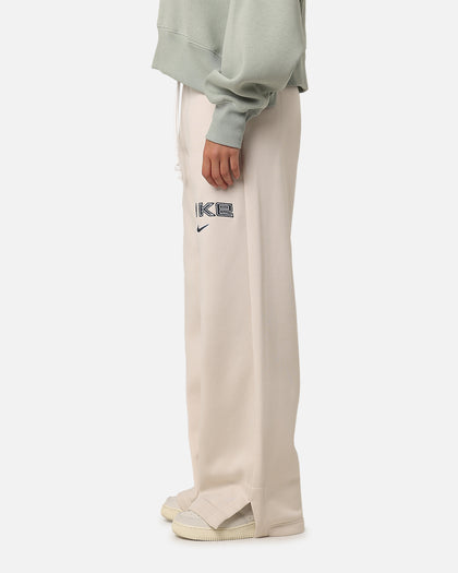 Nike Women's Sportswear Pheonix Fleece Wide Leg Logo Pants Light Orewood Brown