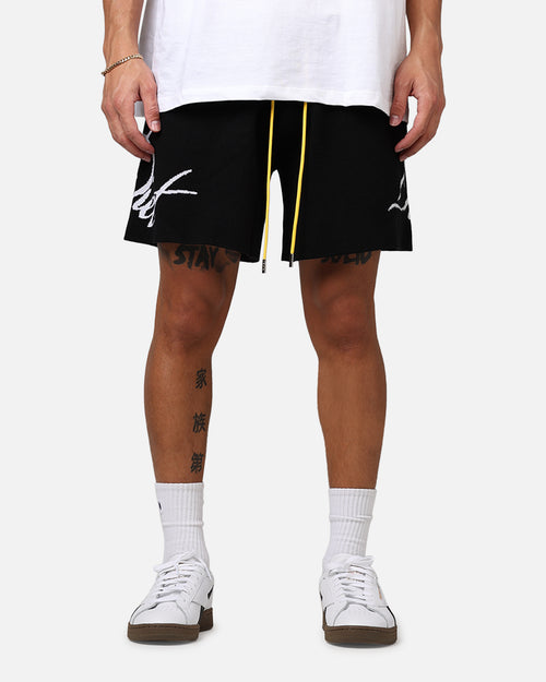 Diet Starts Monday Knitted Script Shorts Black