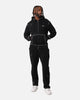 Felt Contrast Stitched Sweatpants Black