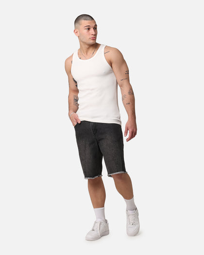 Saint Morta Inferno Baggy Denim Shorts Black Shadow