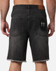 Saint Morta Inferno Baggy Denim Shorts Black Shadow
