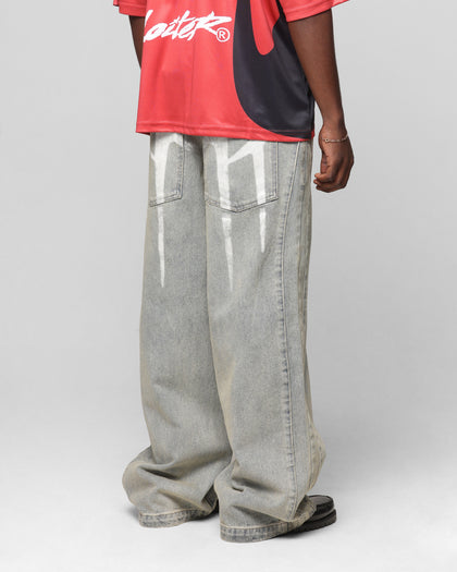 Loiter Star Walker Wide Leg Jean Washed Blue