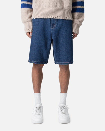 MNML Studded Denim Shorts Blue