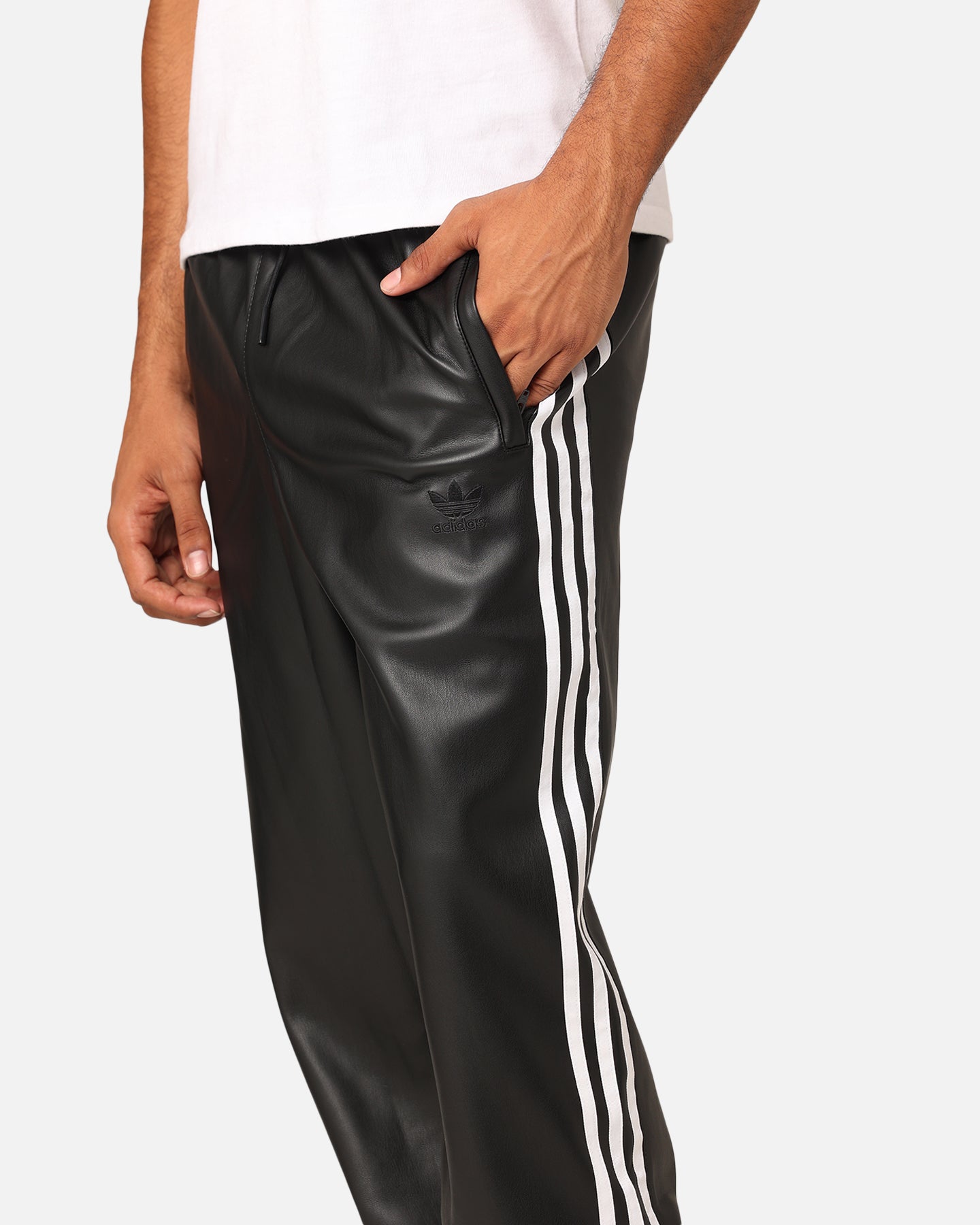 Adidas Faux Leather Adicolour 3-Stripes Firebird Track Suit Pants