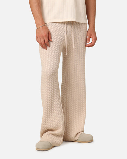 XXIII Slouch Wide Leg Knit Pants Cream
