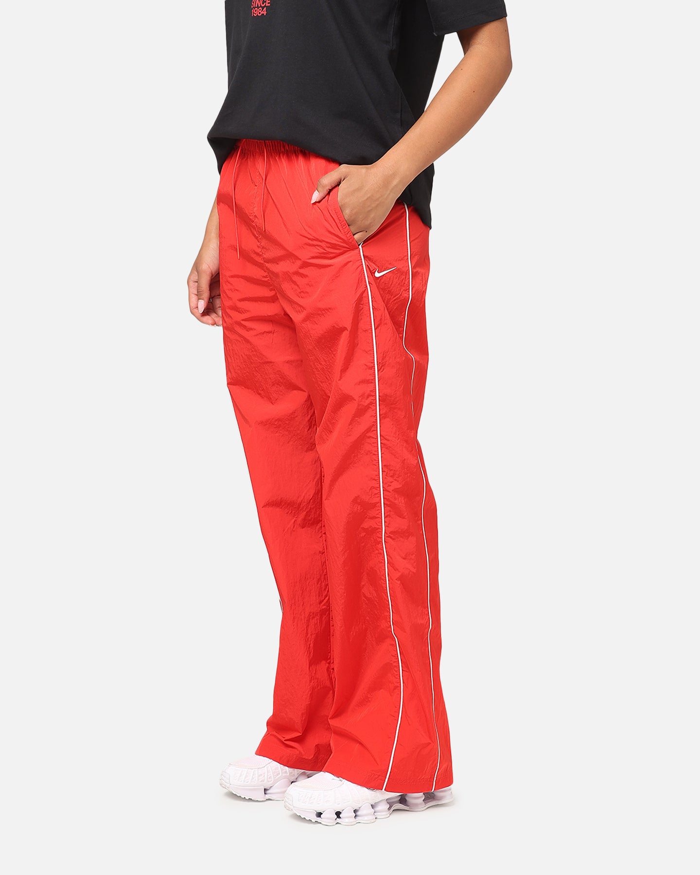 red nike track pants womens