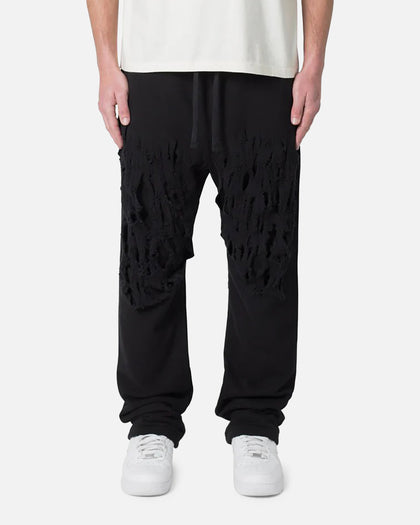 MNML Shred Layered Baggy Sweatpants Black