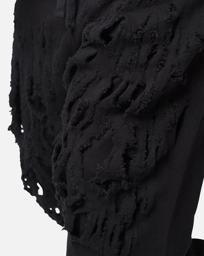 MNML Shred Layered Baggy Sweatpants Black
