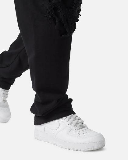 MNML Shred Layered Baggy Sweatpants Black