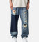 MNML Ultra Baggy Knee Thrashed Denim Jeans Blue