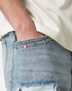 MNML Distressed Spider Denim Shorts Light Blue