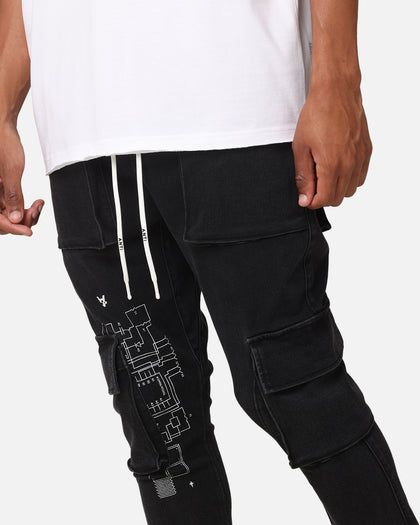 The Anti Order Blueprint Denim Joggers Vintage Black