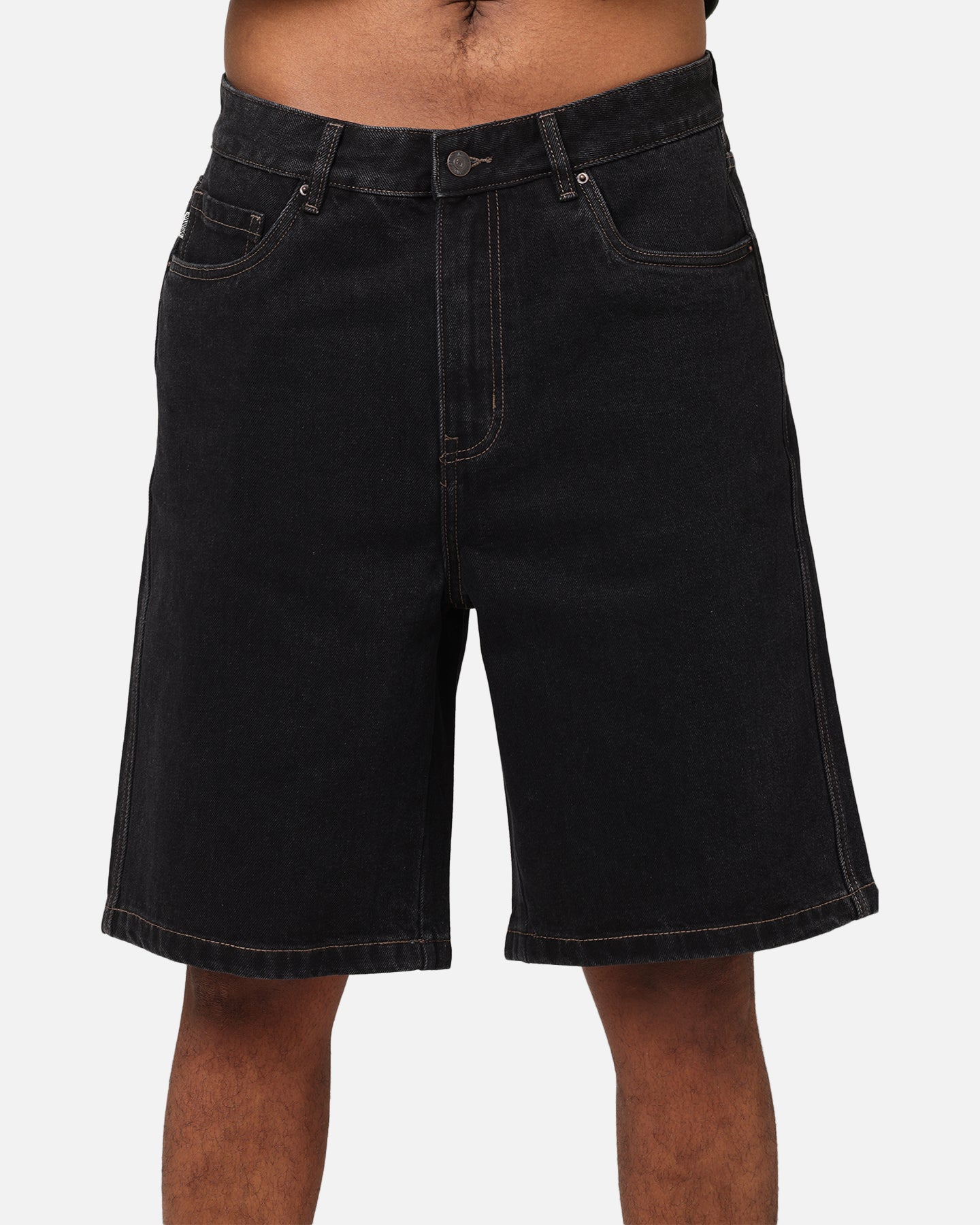 S Double Denim Standard Shorts Black Wash | Culture Kings NZ