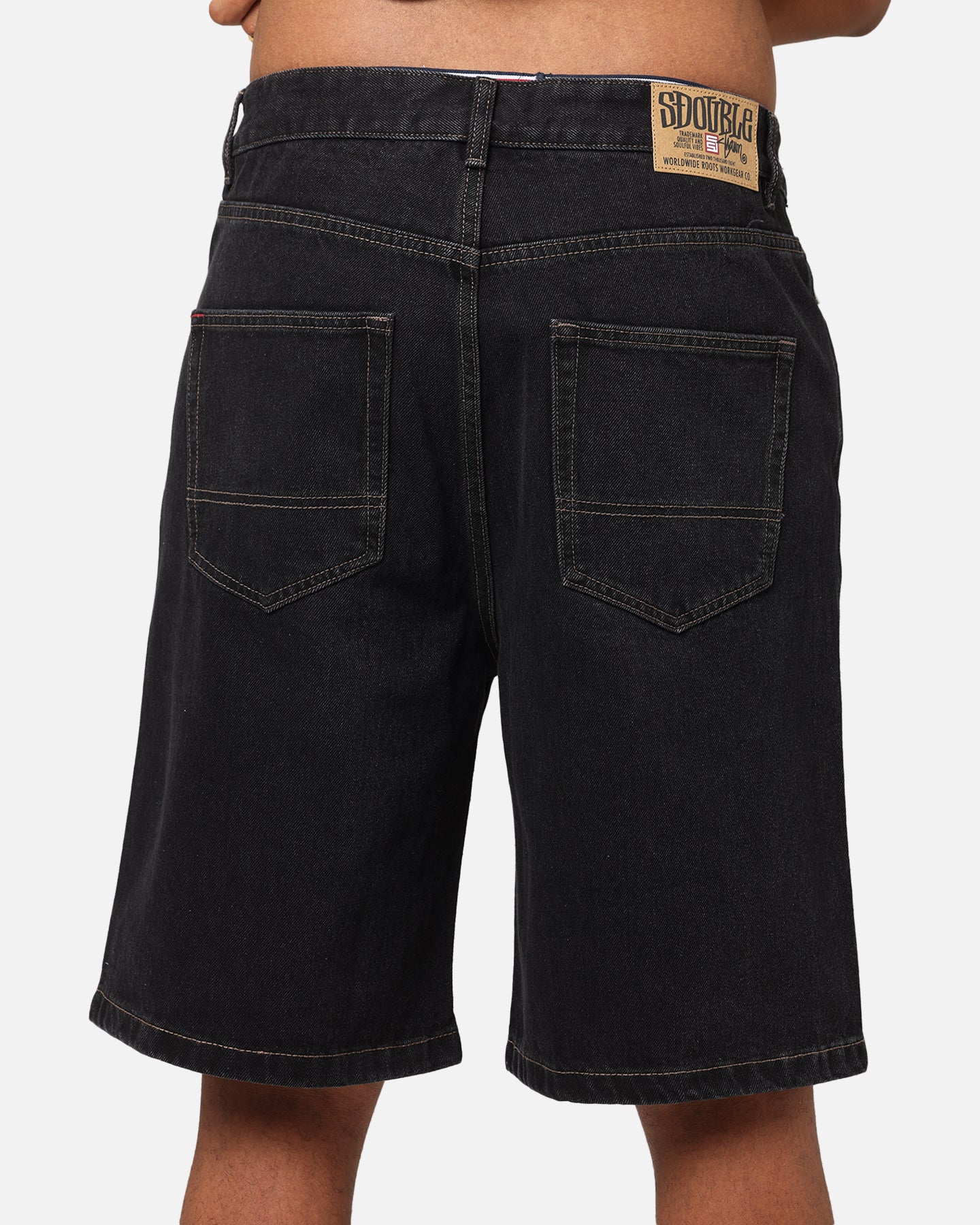 S Double Denim Standard Shorts Black Wash | Culture Kings NZ
