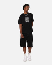 S Double Denim Standard Shorts Black Rinse